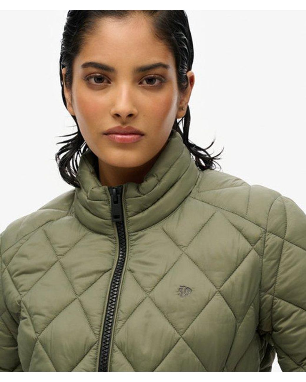 Superdry Green Diamond Quilt Fuji Lite Jacket