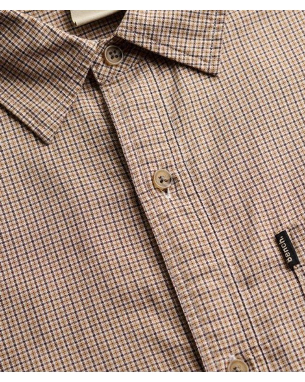 Superdry Brown Bench X & Co Bench Skater Check Short Sleeves Shirt for men