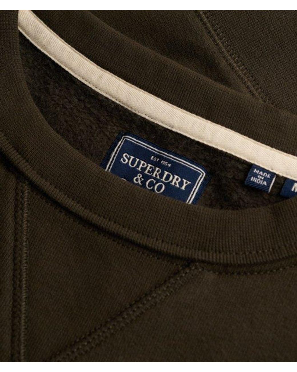 Superdry Black & Co Essential Stacked Logo Crew Sweatshirt for men