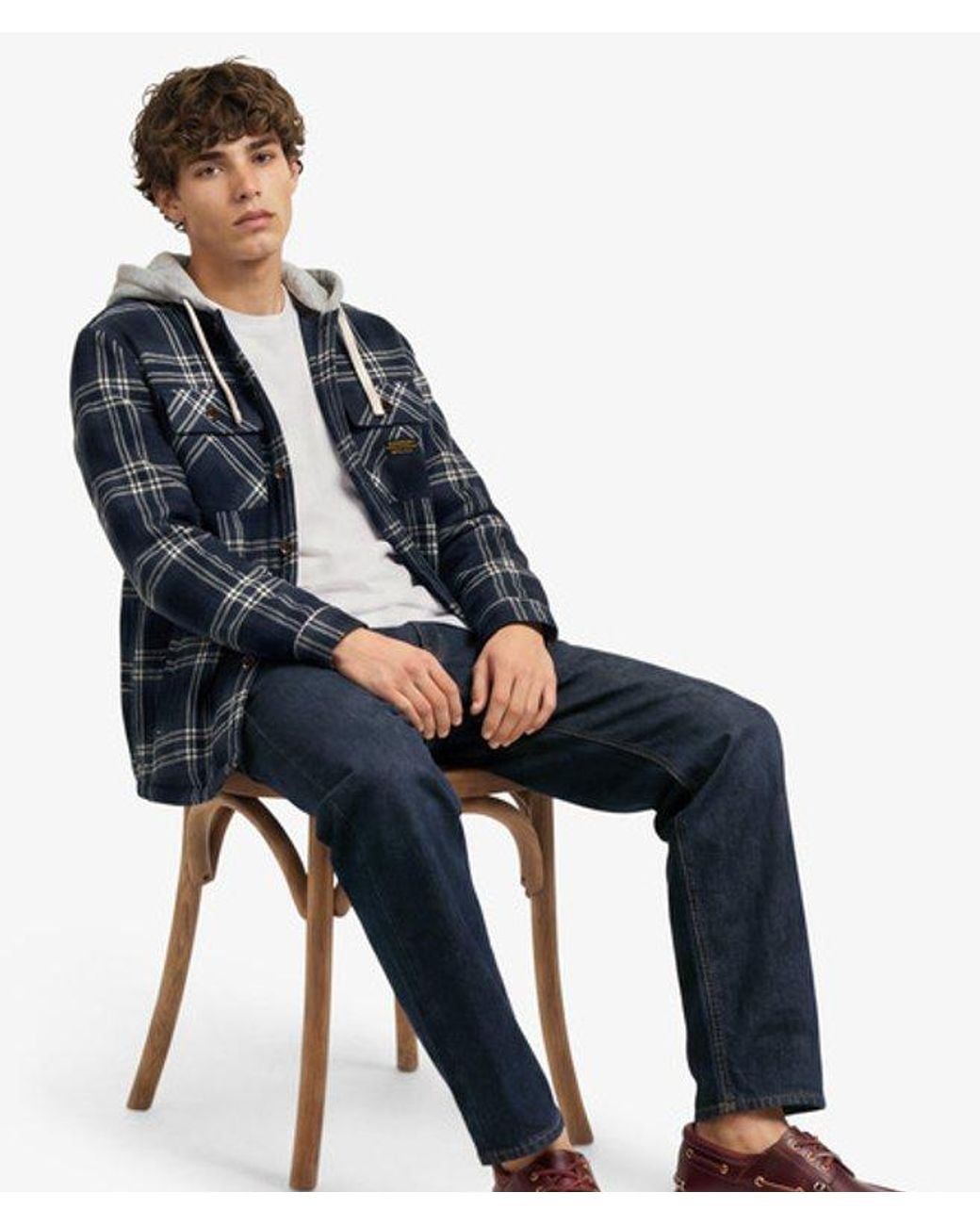 Superdry Blue & Co Surplus Hooded Check Shirt for men