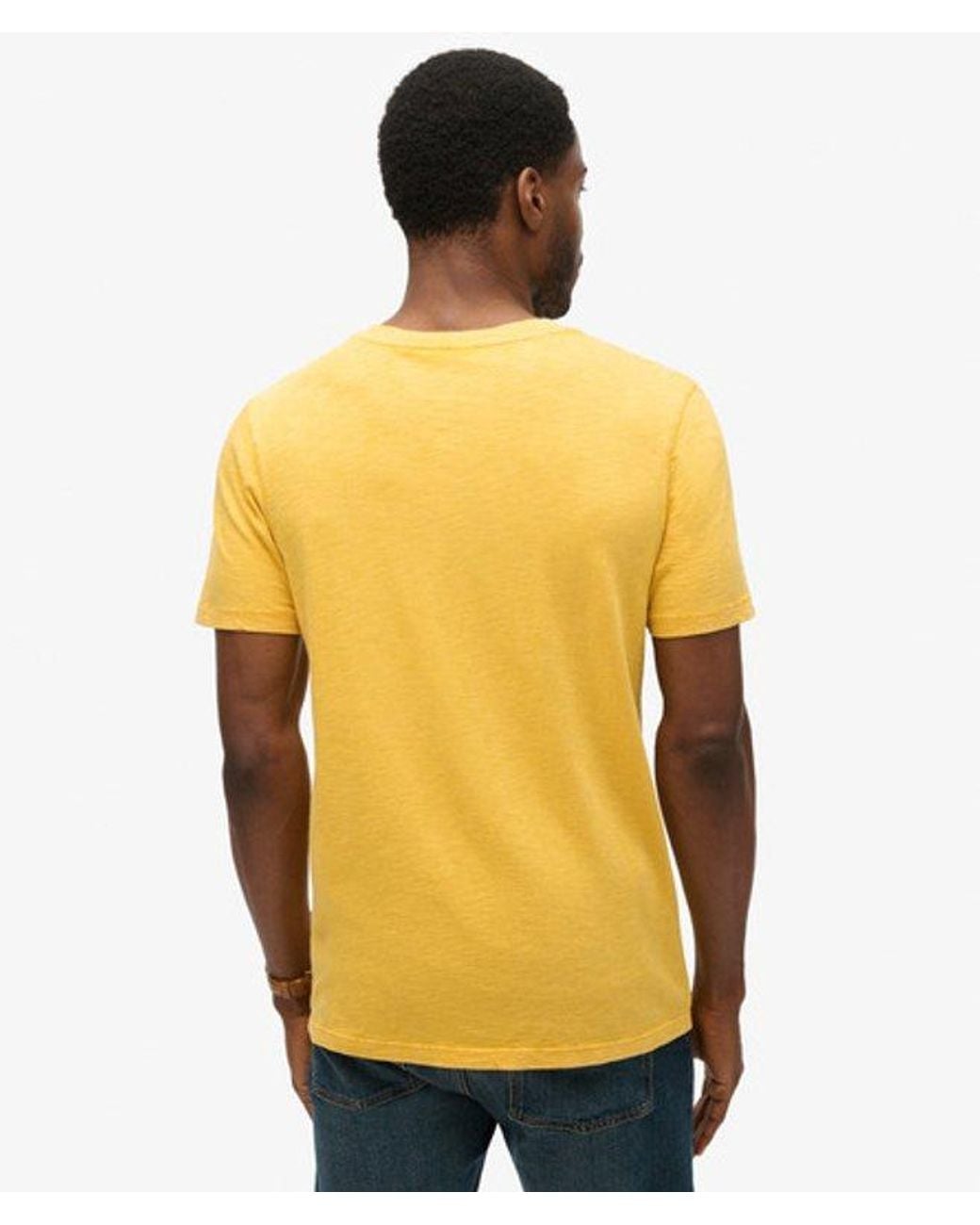 Superdry Yellow & Co V-neck Slub Short Sleeve T-shirt for men