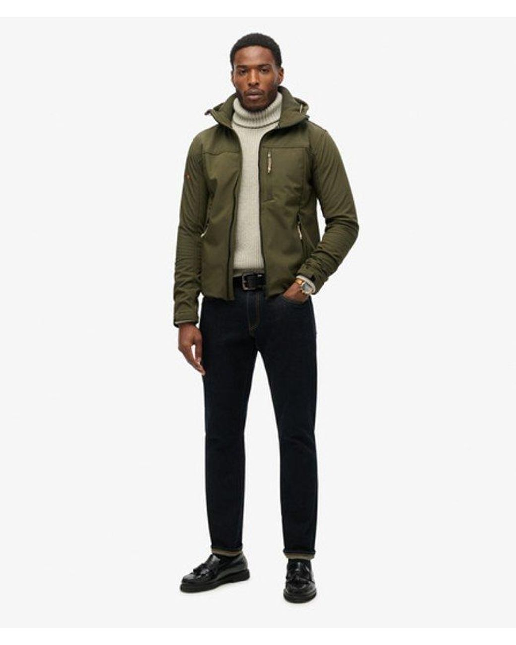 Superdry Green & Co Hooded Soft Shell Trekker Jacket for men