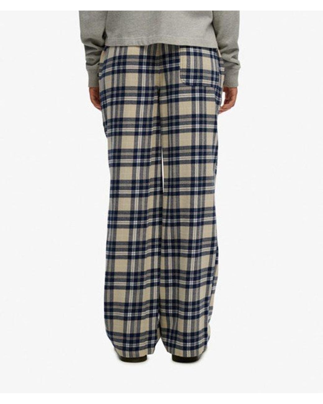 Superdry Gray & Co Cotton Check Elastic Trousers