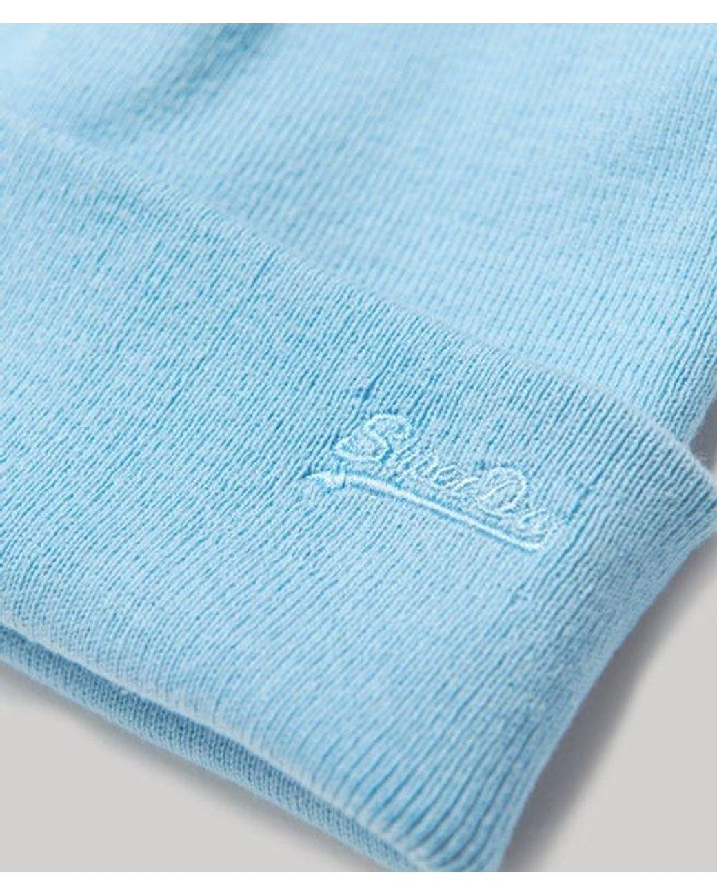 Superdry Blue & Co Vintage Logo Beanie for men