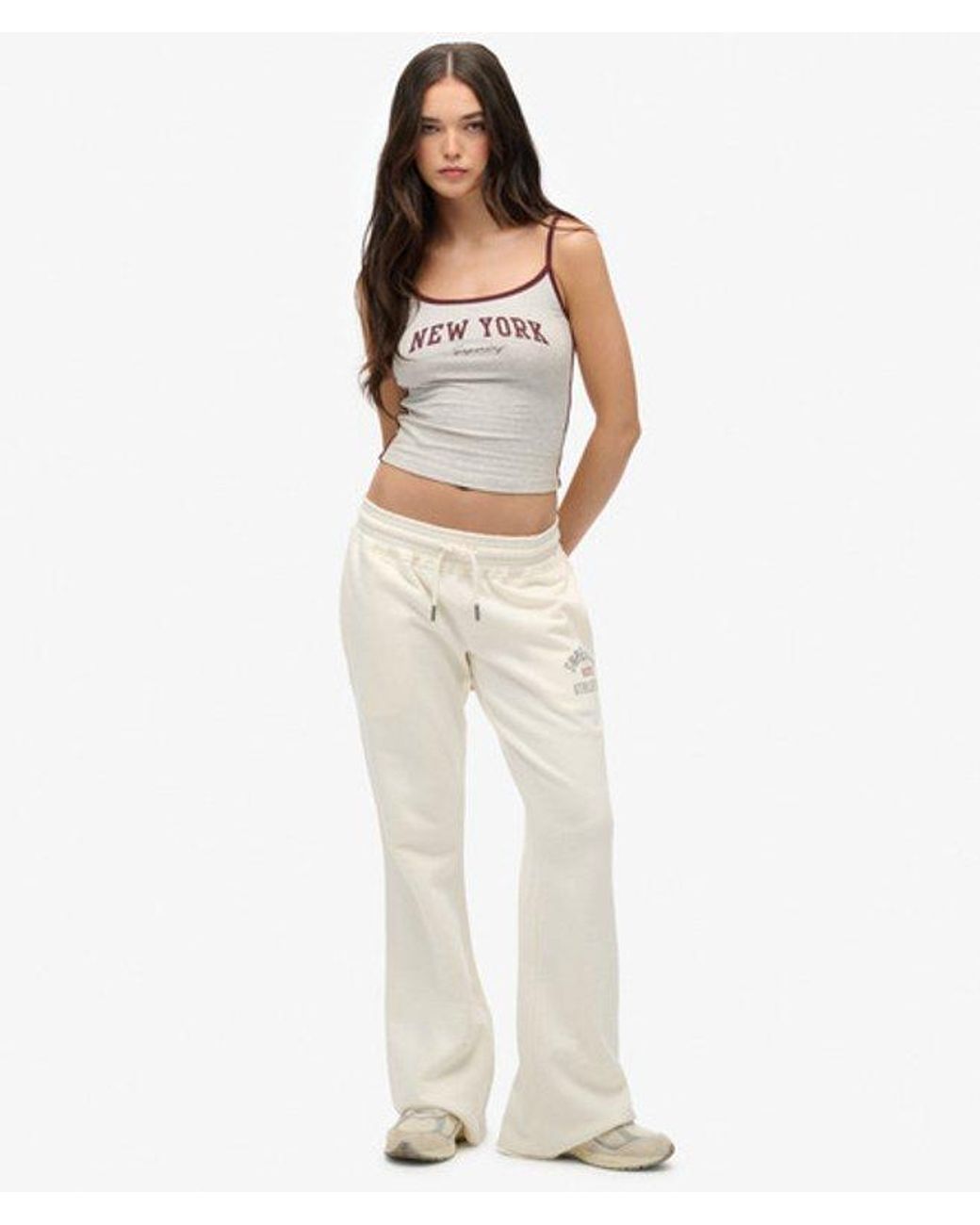 Superdry White & Co Athletic Print Flare joggers