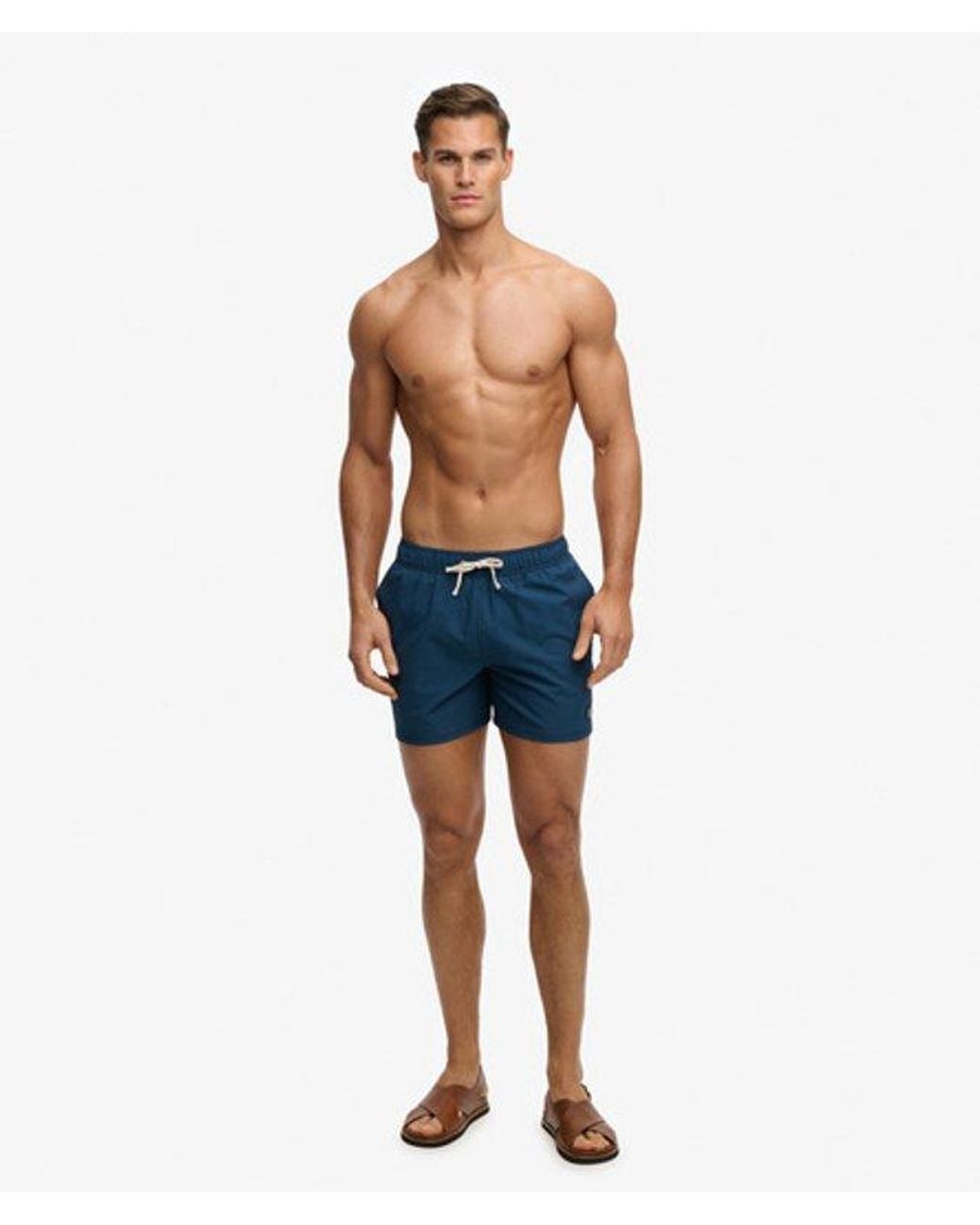 Superdry Blue & Co Seer Sucker 15-inch Swim Shorts for men