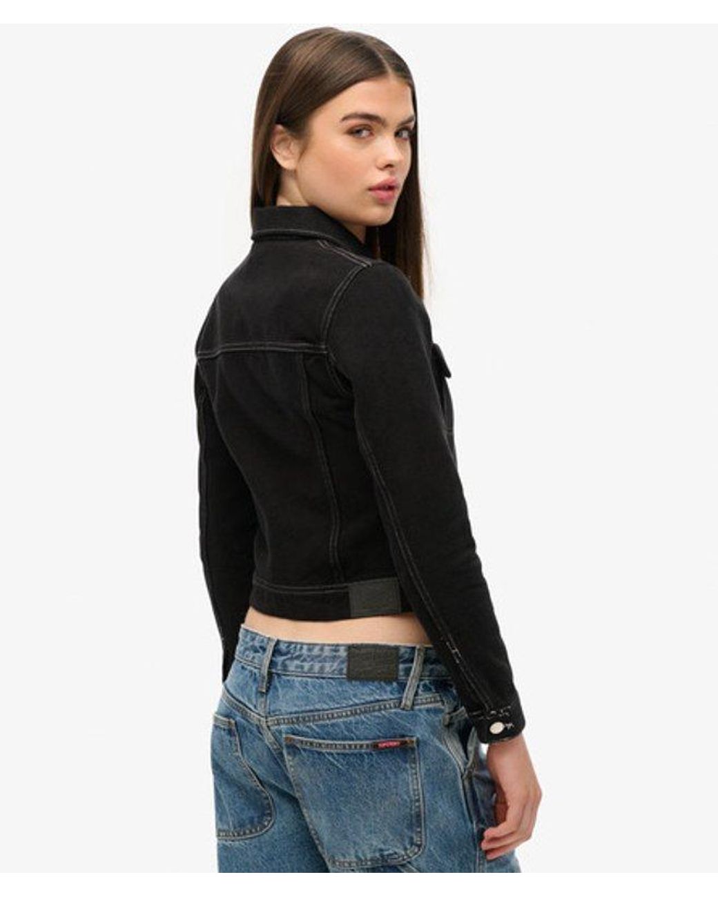Superdry Black Workwear Cropped Jacket