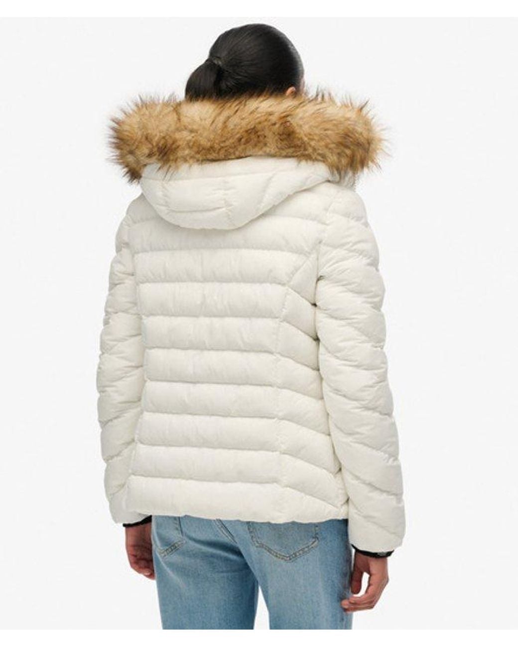 Superdry Natural & Co Fuji Faux Fur Hood Padded Jacket