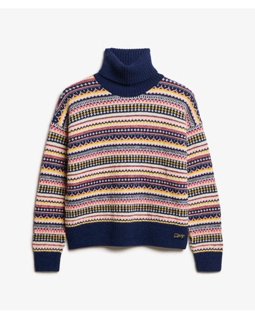 Superdry Blue & Co Classic Stripe Textured Pattern Jumper