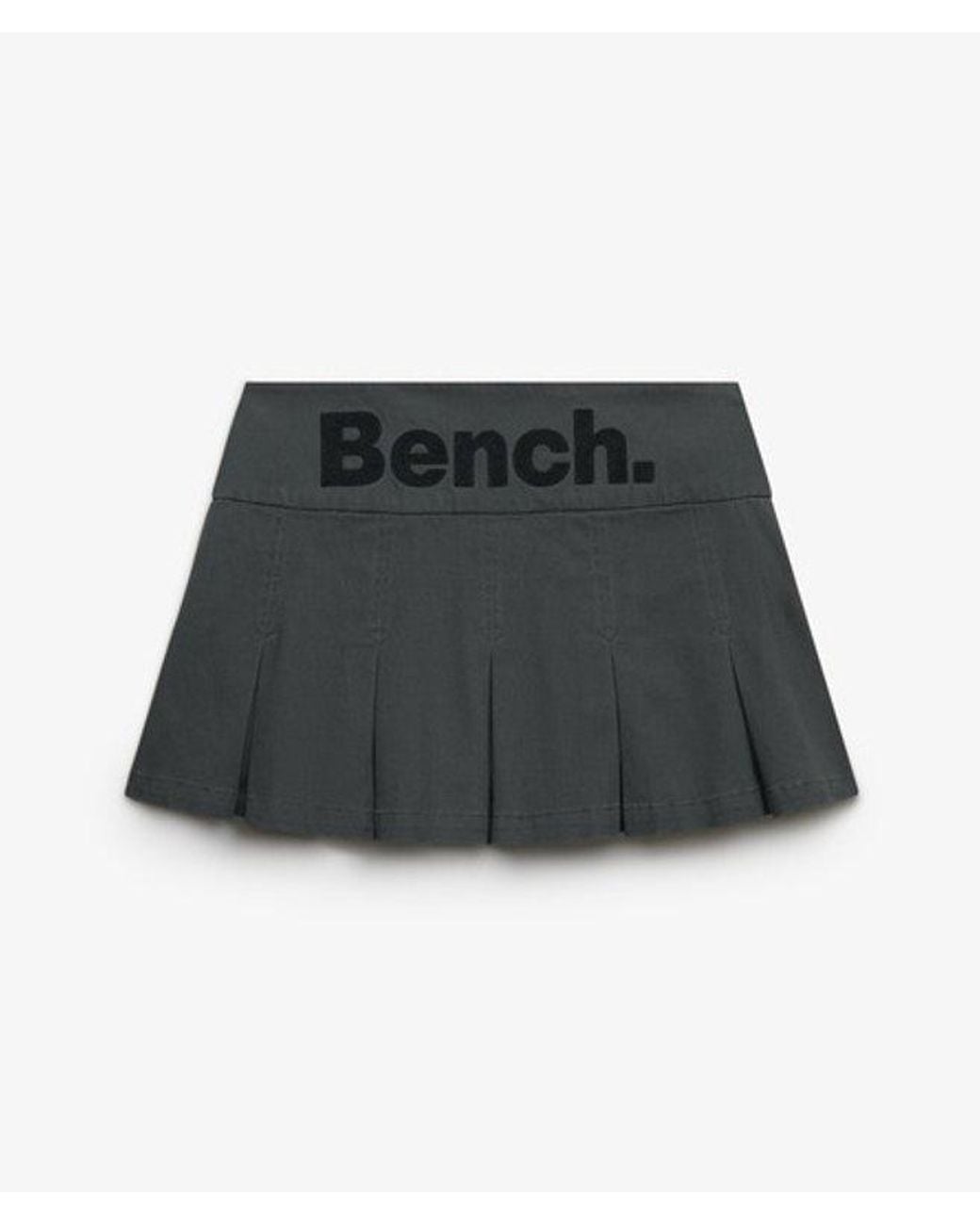 Superdry Gray Bench X & Co Bench Logo Pleated Twill Mini Skirt
