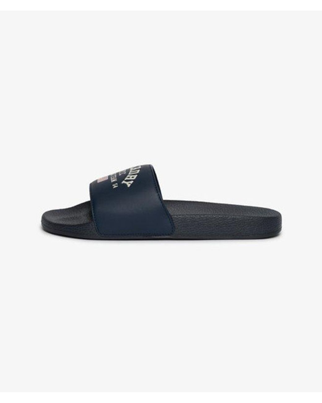 Superdry Blue & Co Varsity Flag Pool Slides