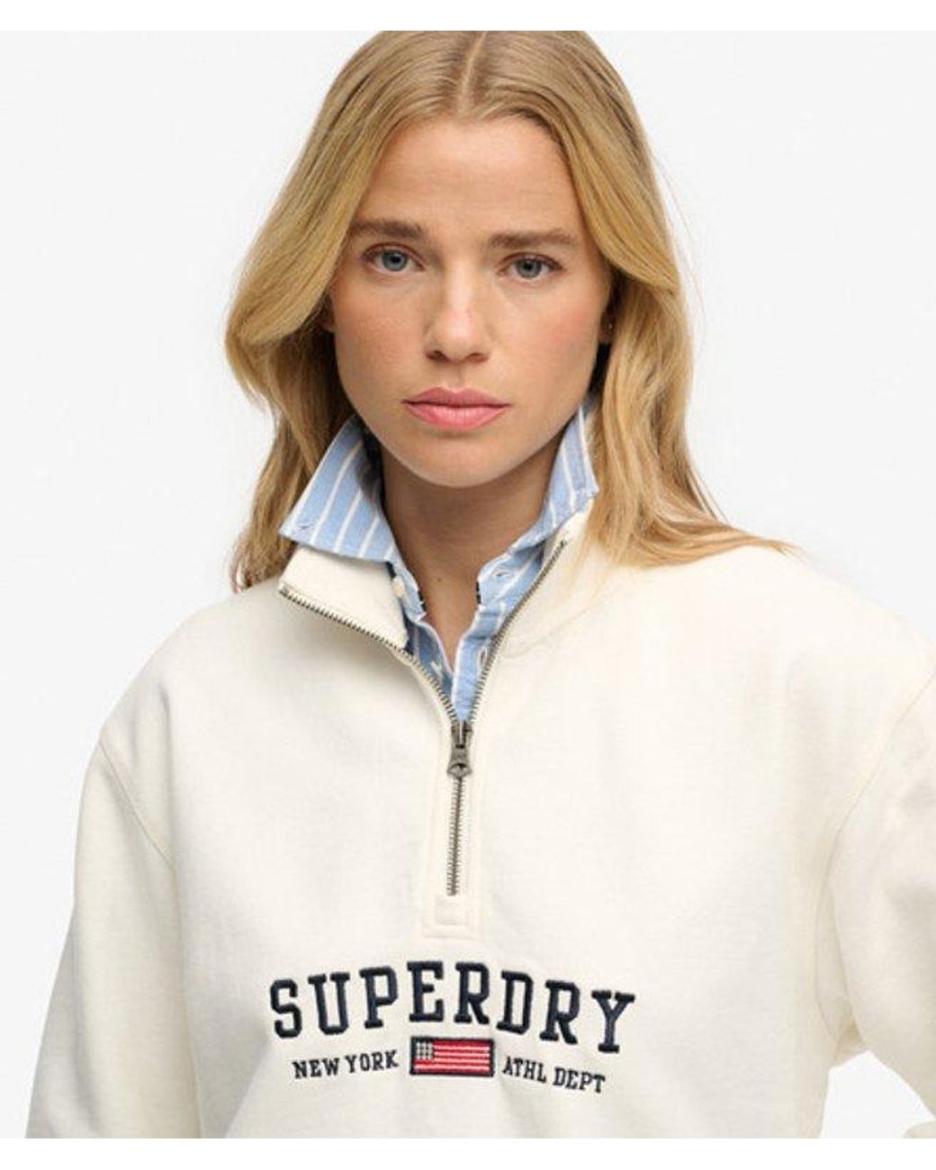 Superdry Natural & Co Athletic Essentials Graphic Half Zip Sweatshirt