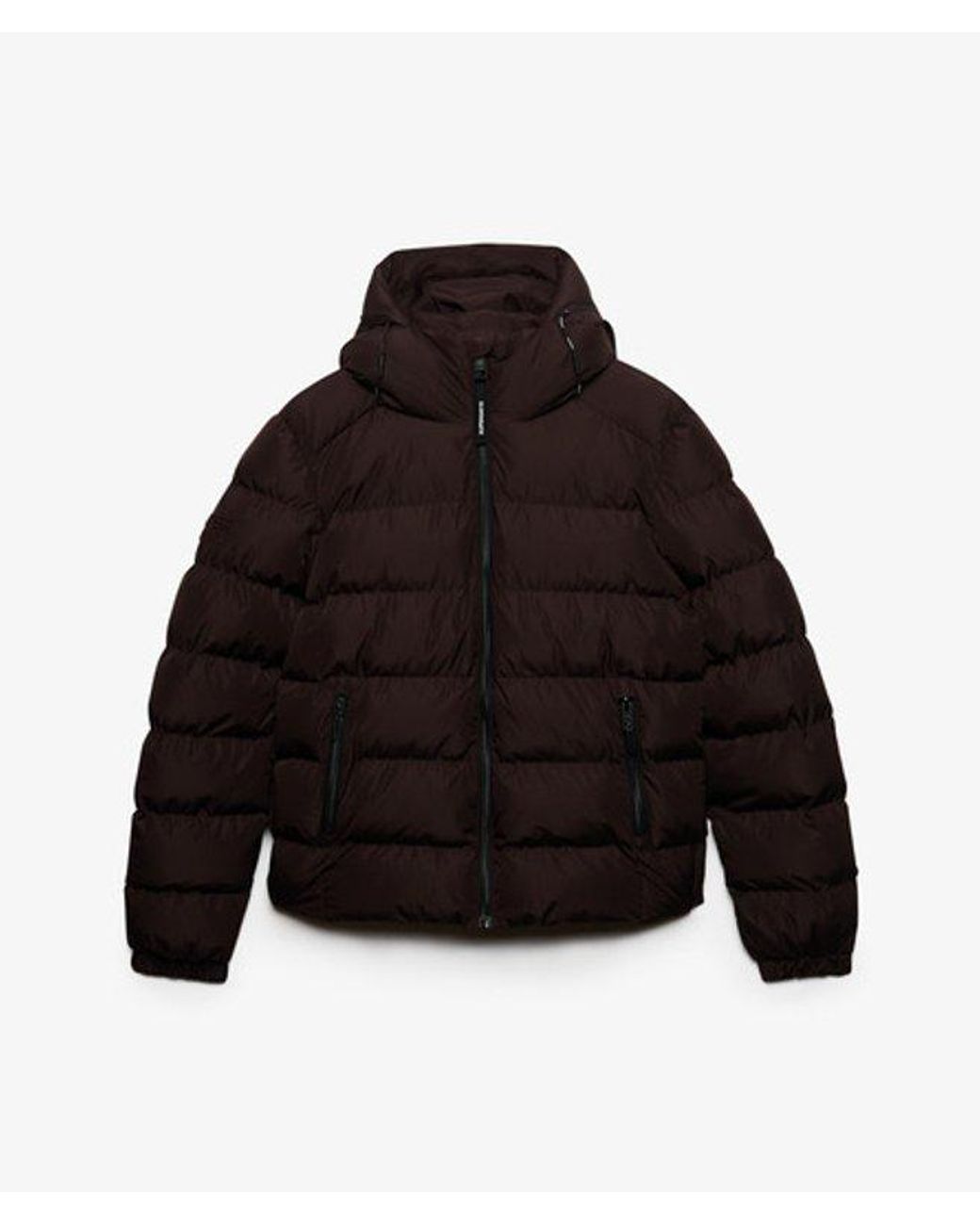 Superdry Black & Co Hooded Sports Puffer Jacket for men
