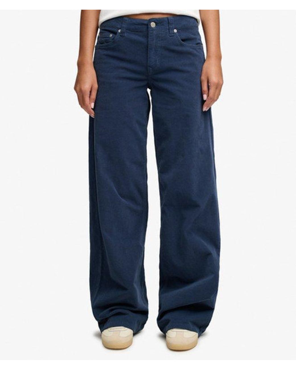 Superdry Blue & Co Mid Rise baggy Corduroy Trousers