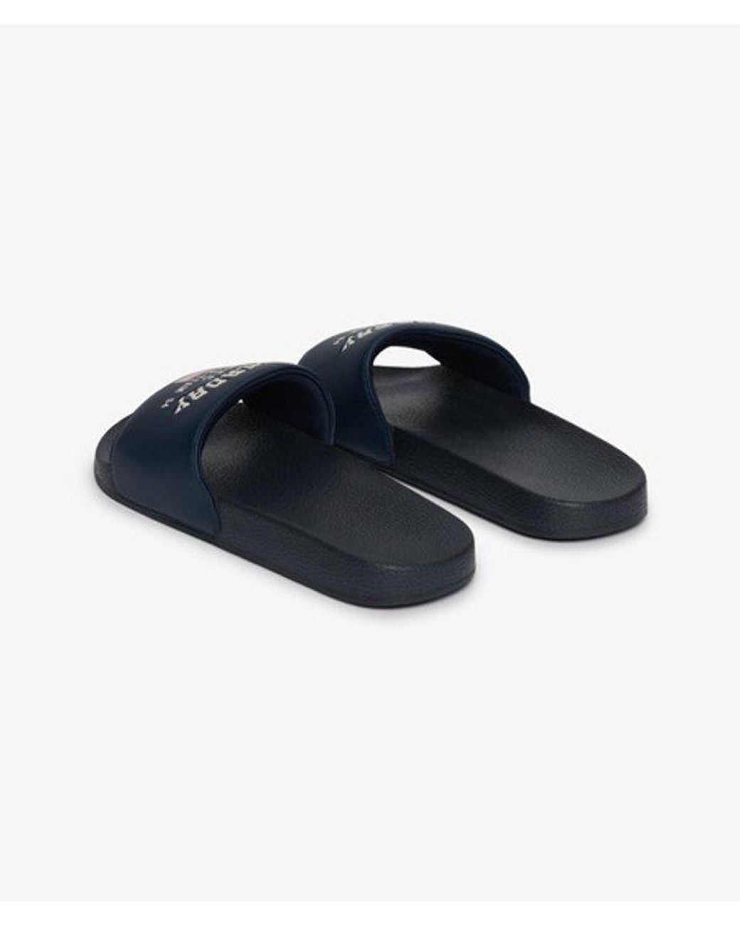 Superdry Blue & Co Varsity Flag Pool Slides