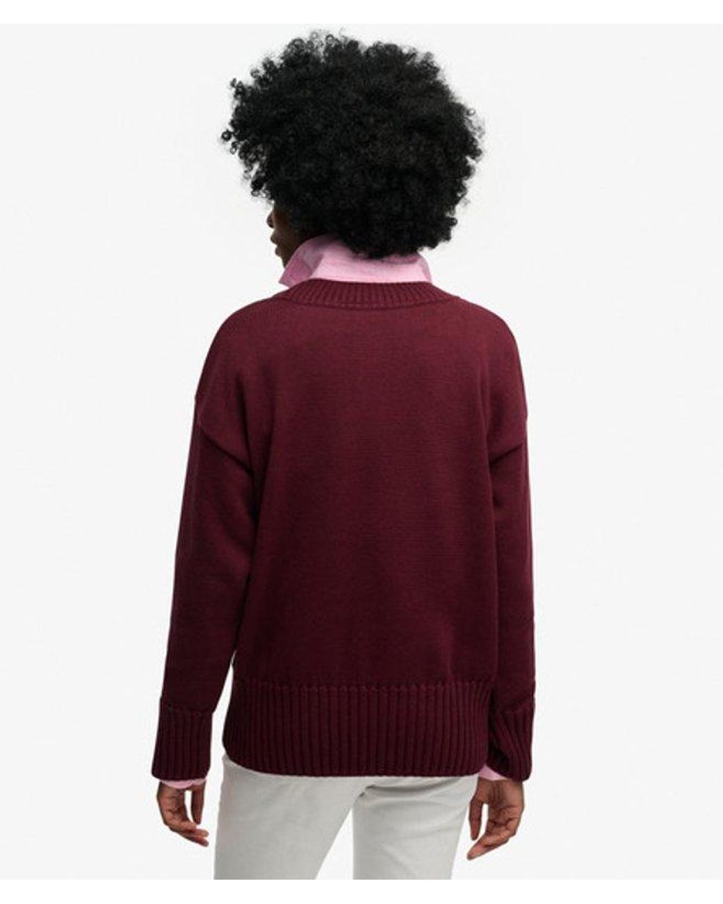 Superdry Red & Co Essential Crew Neckline Jumper