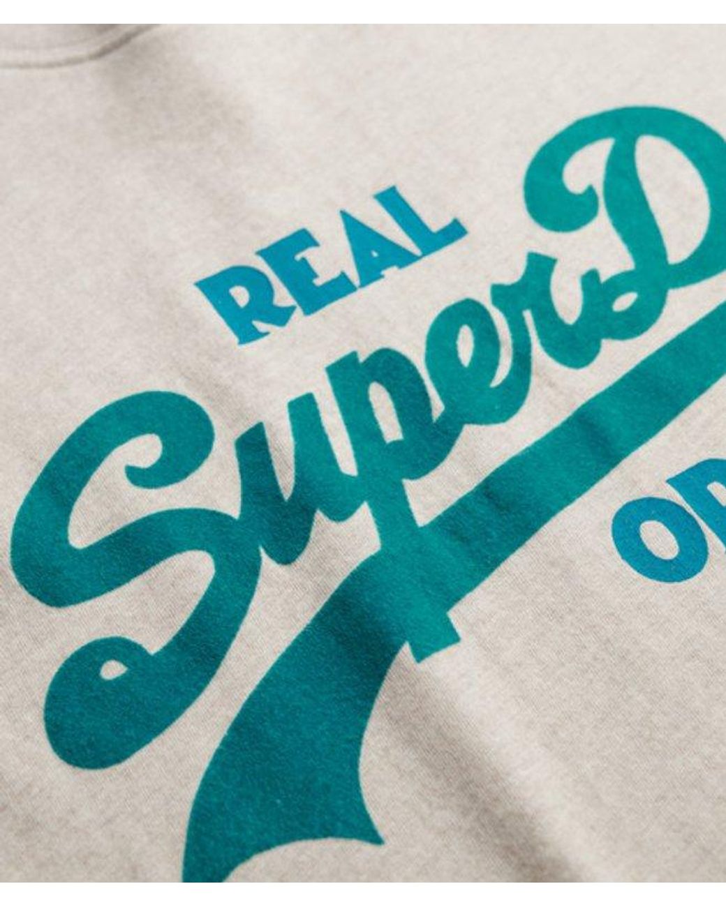 Superdry Blue & Co Classic Organic Cotton Vintage Logo Scripted Coll T-shirt