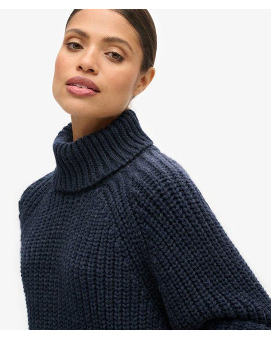 Superdry Blue & Co Slouchy Stitch Roll Neck Knit