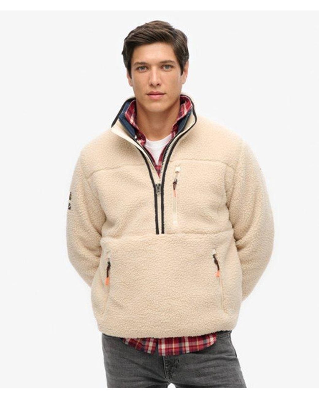 Superdry Natural & Co Outdoor Half Zip Sherpa Fleece for men