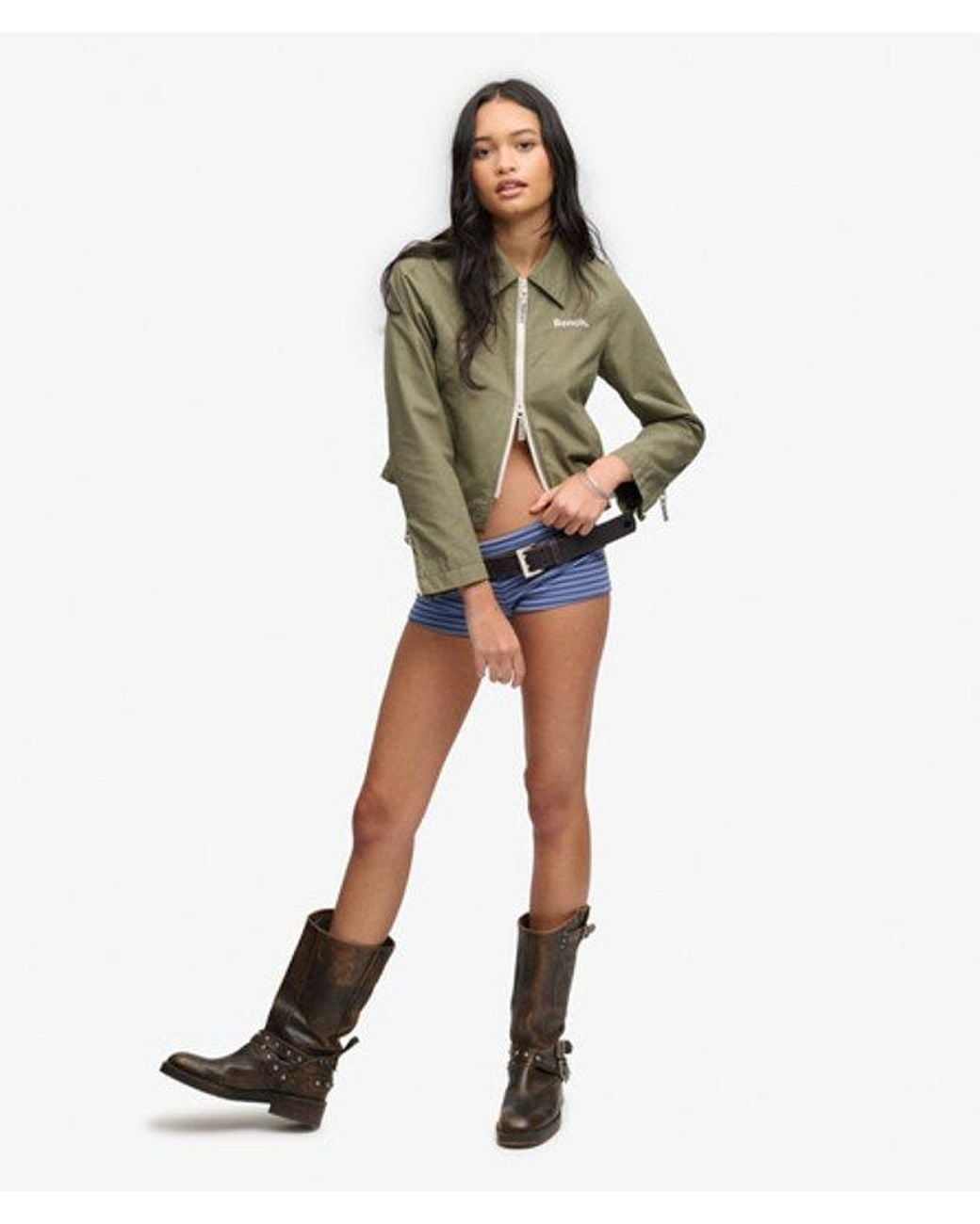 Superdry Green Bench X & Co Bench Double Zip Collar Ripstop Jacket