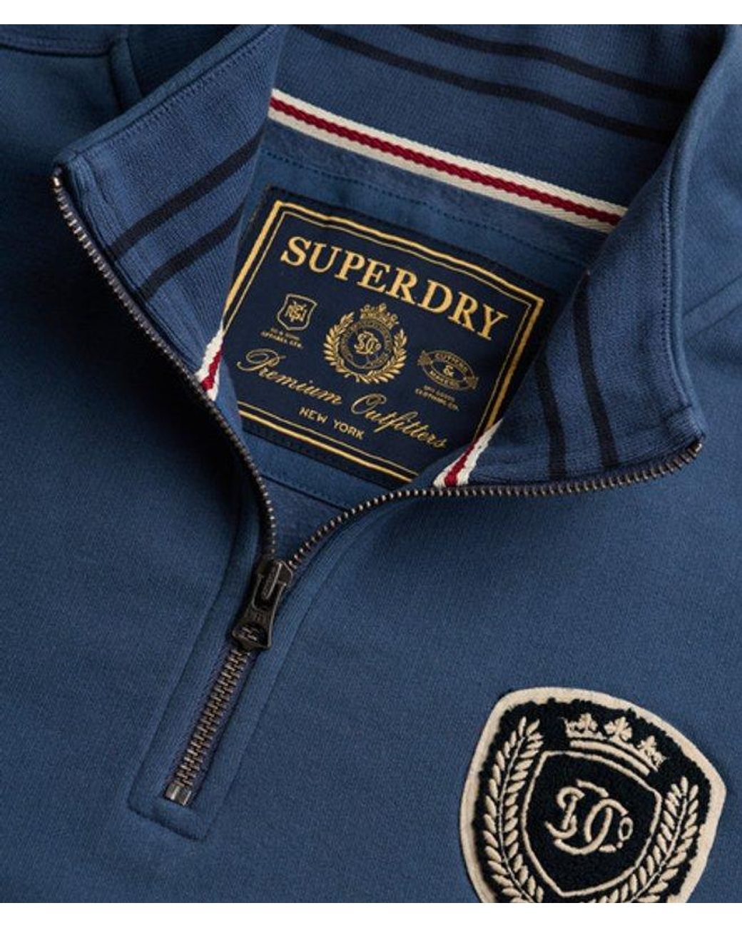 Superdry Blue & Co Vintage Athletic Half Zip Sweatshirt for men