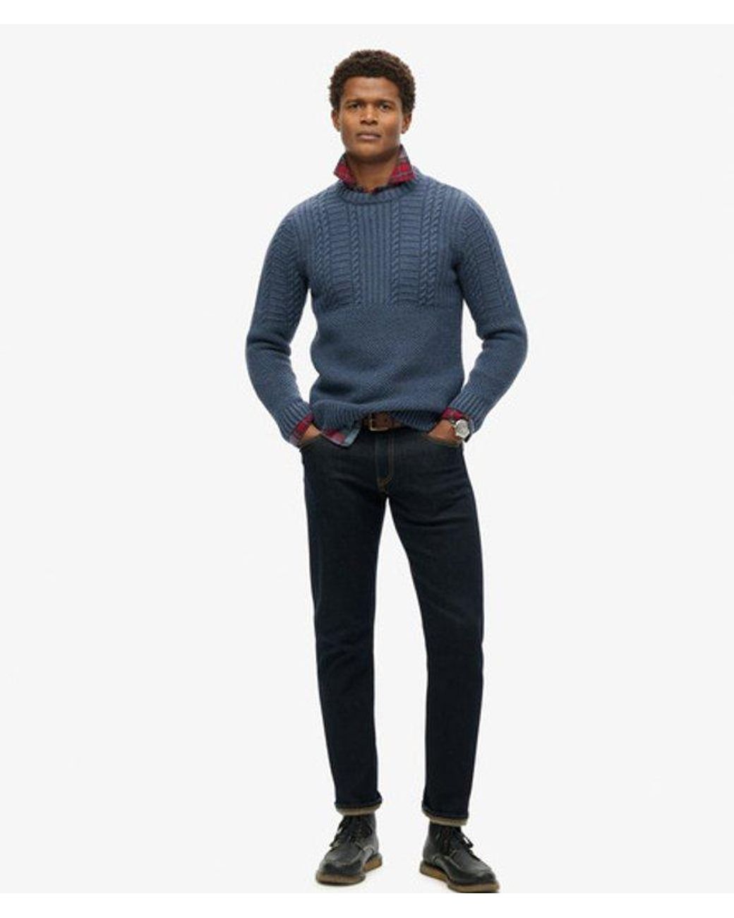 Superdry Blue & Co Jacob Cable Knit Jumper for men
