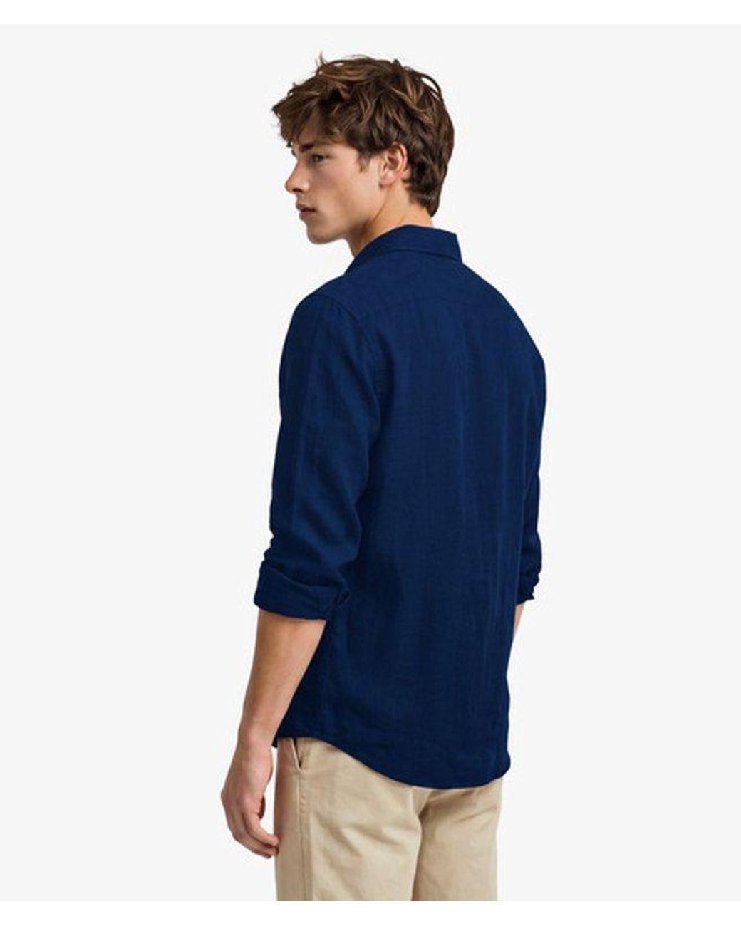 Superdry Blue & Co Riviera Long Sleeve Linen Shirt for men
