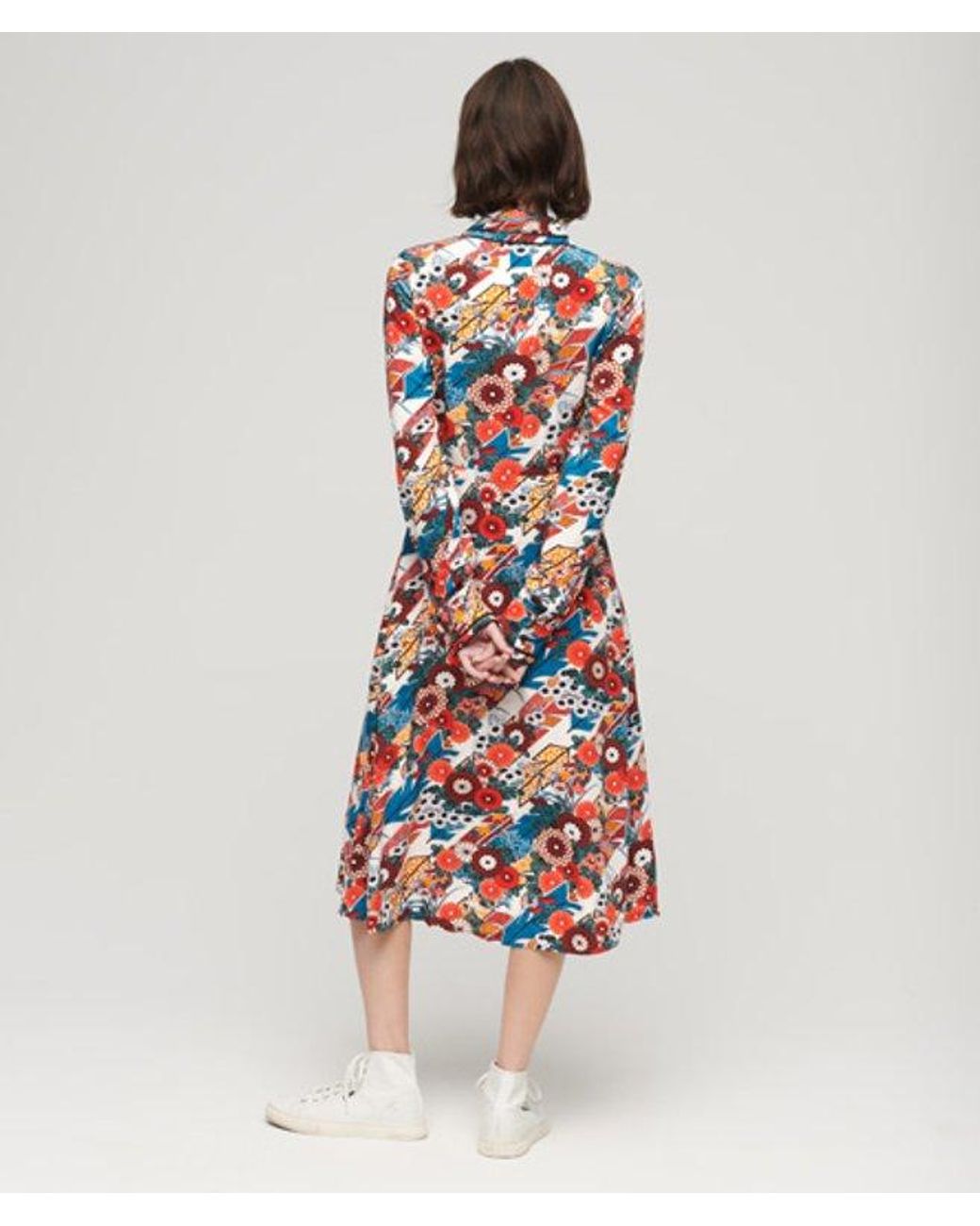 Superdry White & Co Printed Midi Shirt Dress
