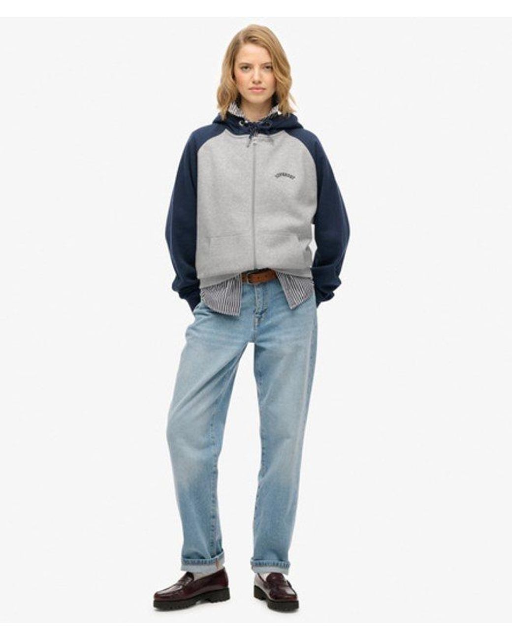 Superdry Blue & Co Essential Logo Raglan Zip Hoodie