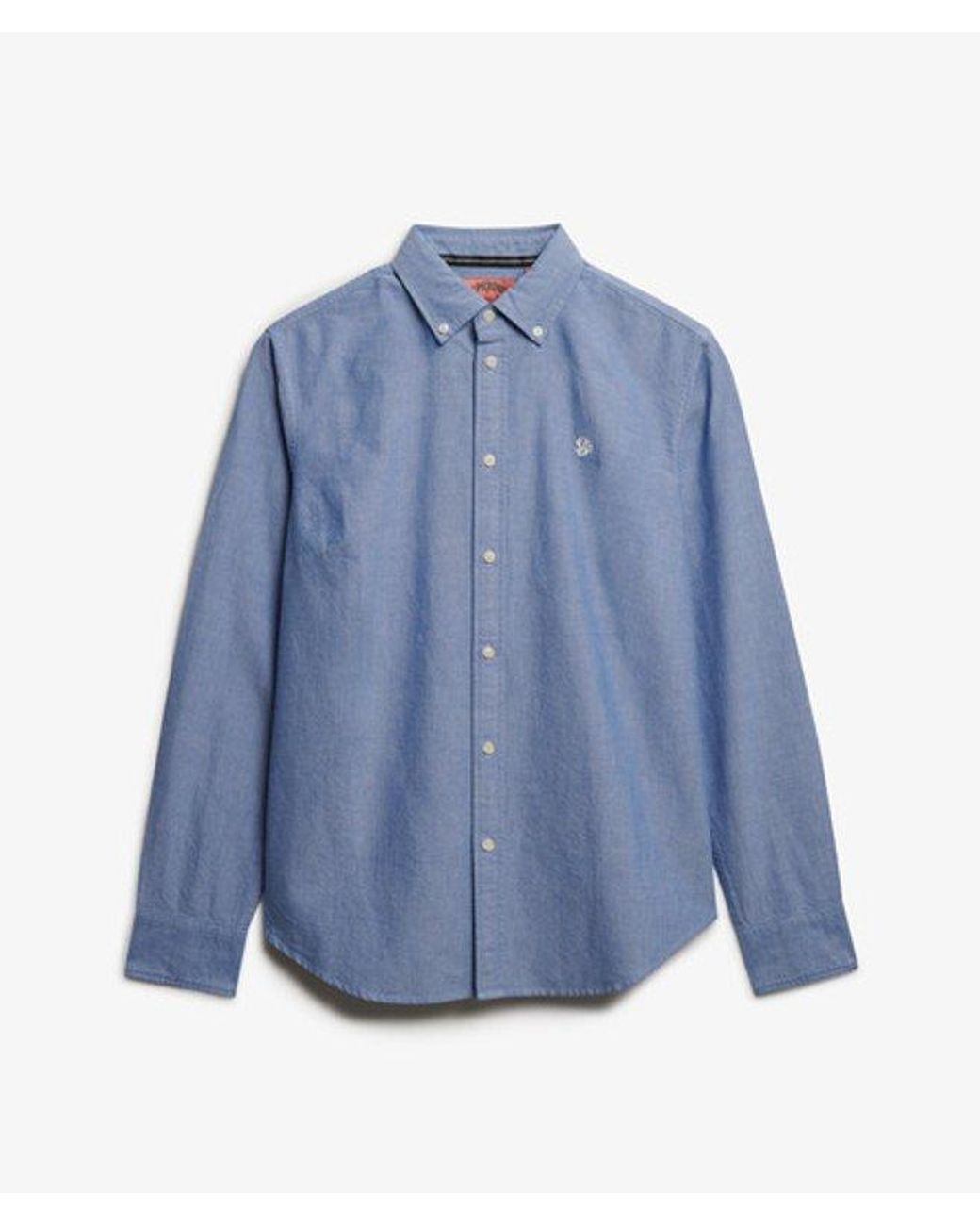Superdry Blue & Co Slim Oxford Button Down Long Sleeve Shirt