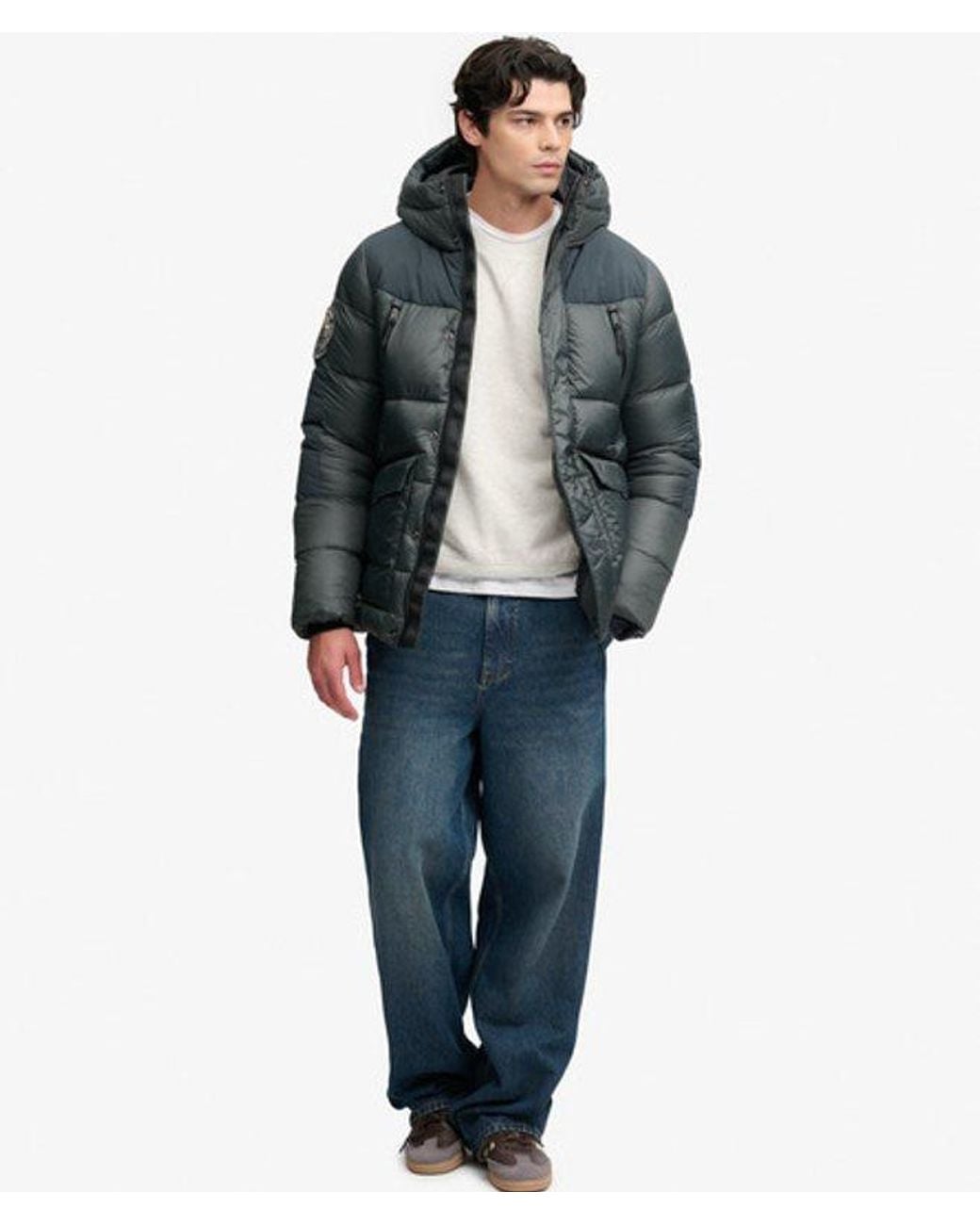 Superdry City Baffle Parka Jas in het Gray voor heren