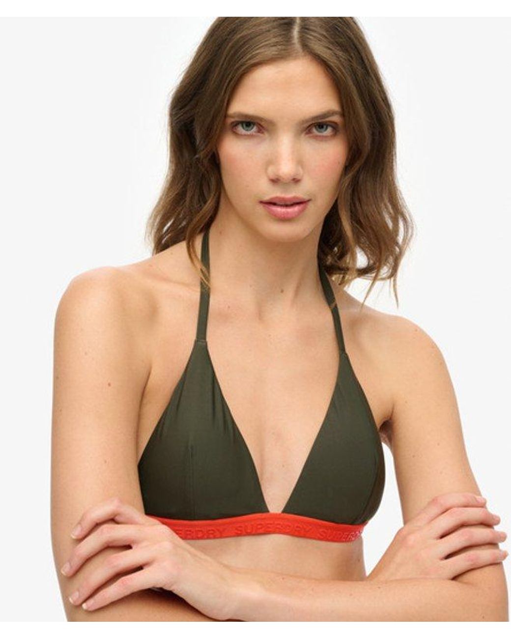 Superdry Green & Co Triangle Elastic Bikini Top