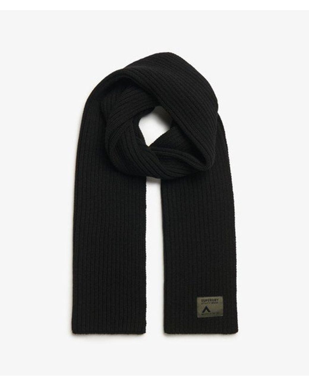 Superdry Black Workwear Knitted Scarf
