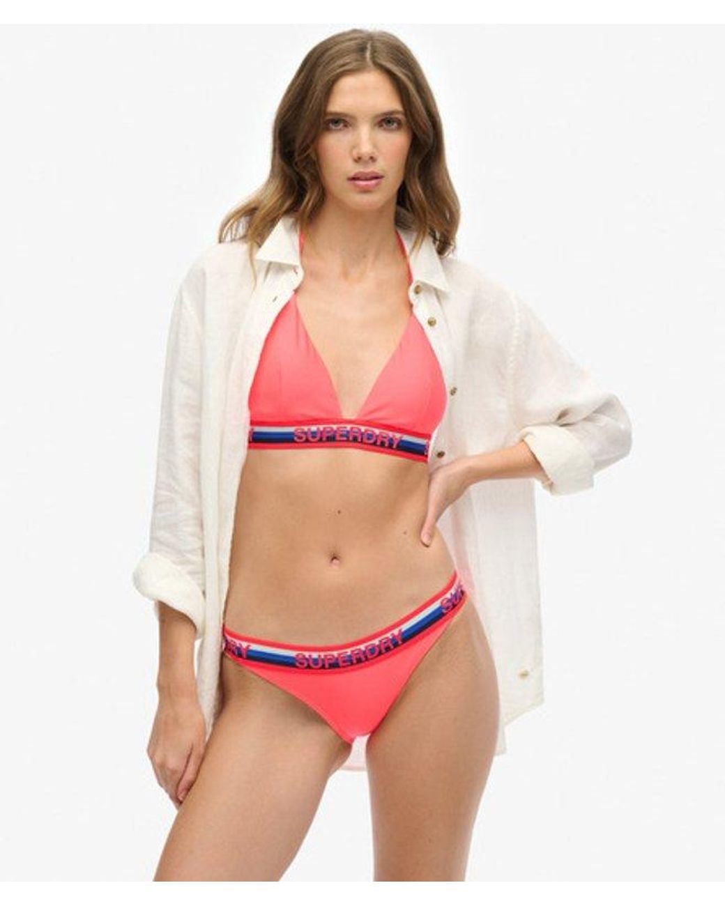 Superdry Red & Co Triangle Stripe Bikini Top