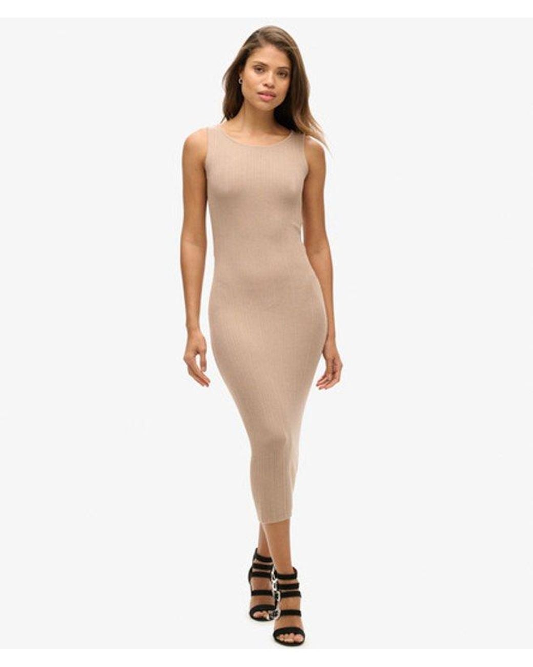 Superdry Natural & Co Rayon Backless Knitted Midi Dress