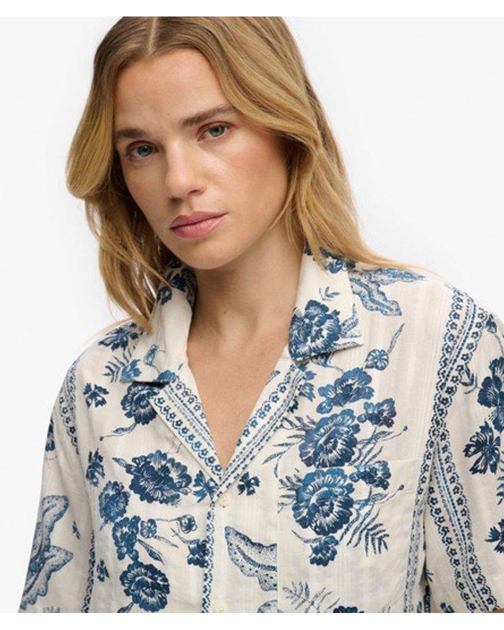 Superdry Blue & Co Beach Printed Short Sleeve Shirt