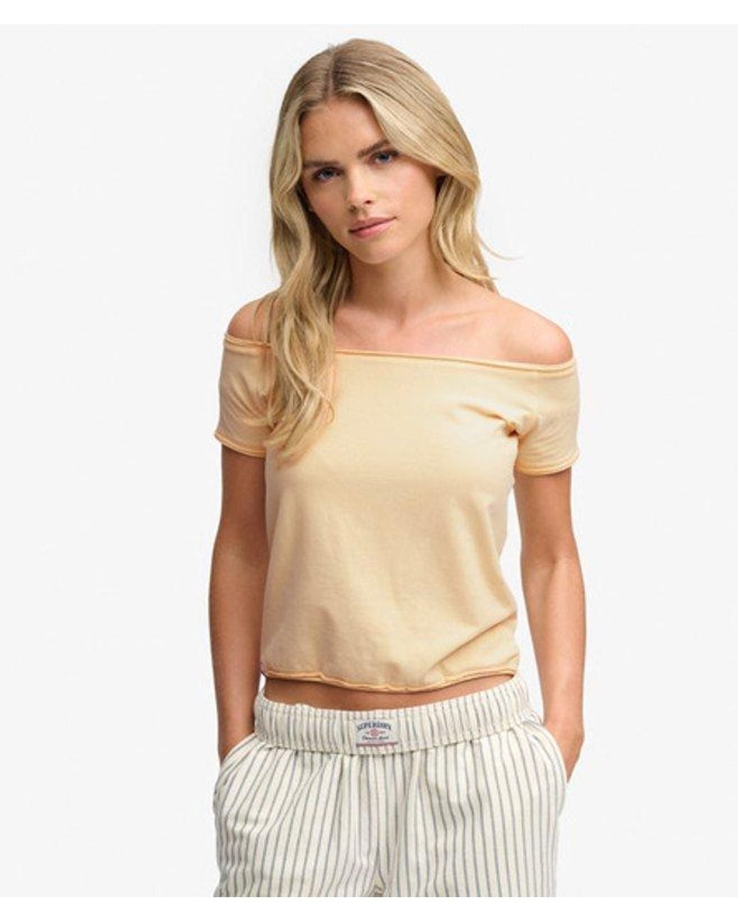 Superdry Natural & Co Bardot Short Sleeve Off Shoulder Top