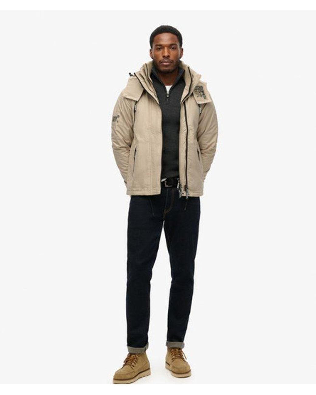 Superdry Natural Mens Embroidered Mountain Sd Windcheater Jacket for men