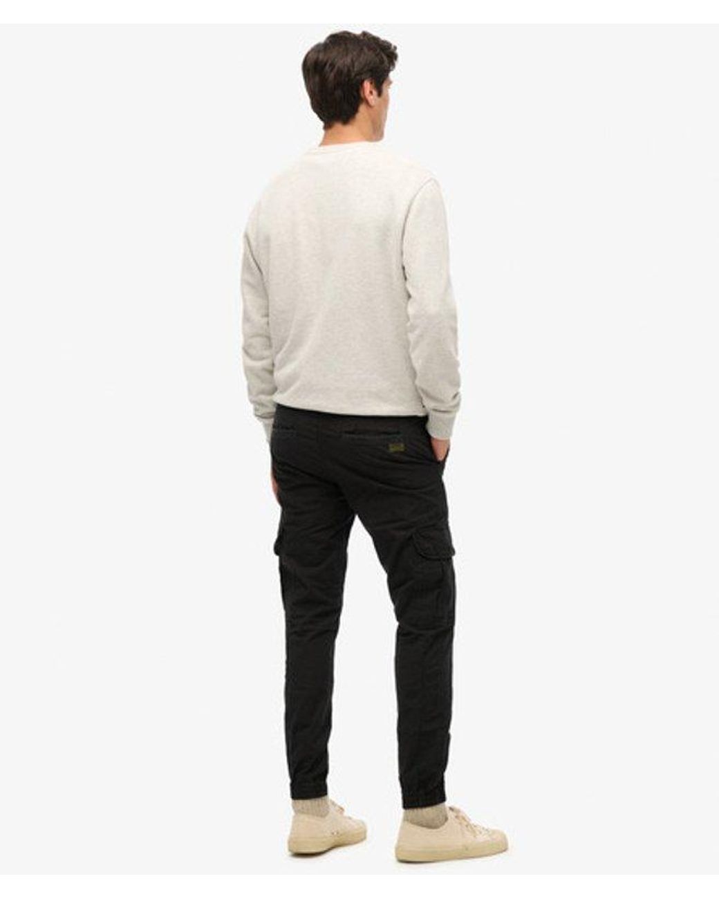 Superdry Black Para Cargo Slim Pants for men