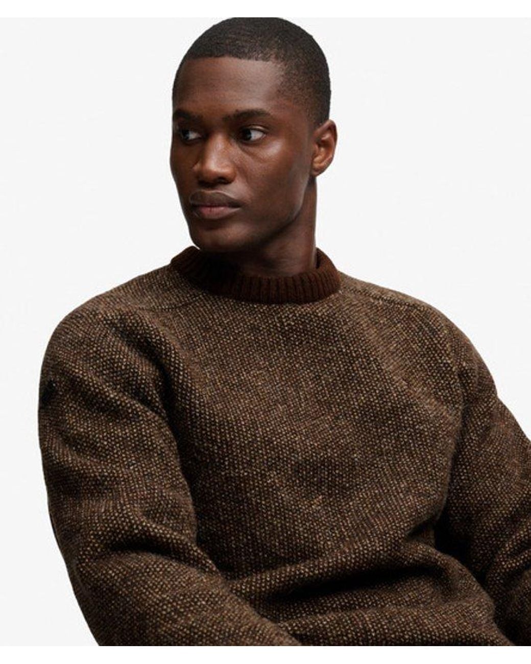 Superdry Brown & Co Birdseye Knit Jumper for men
