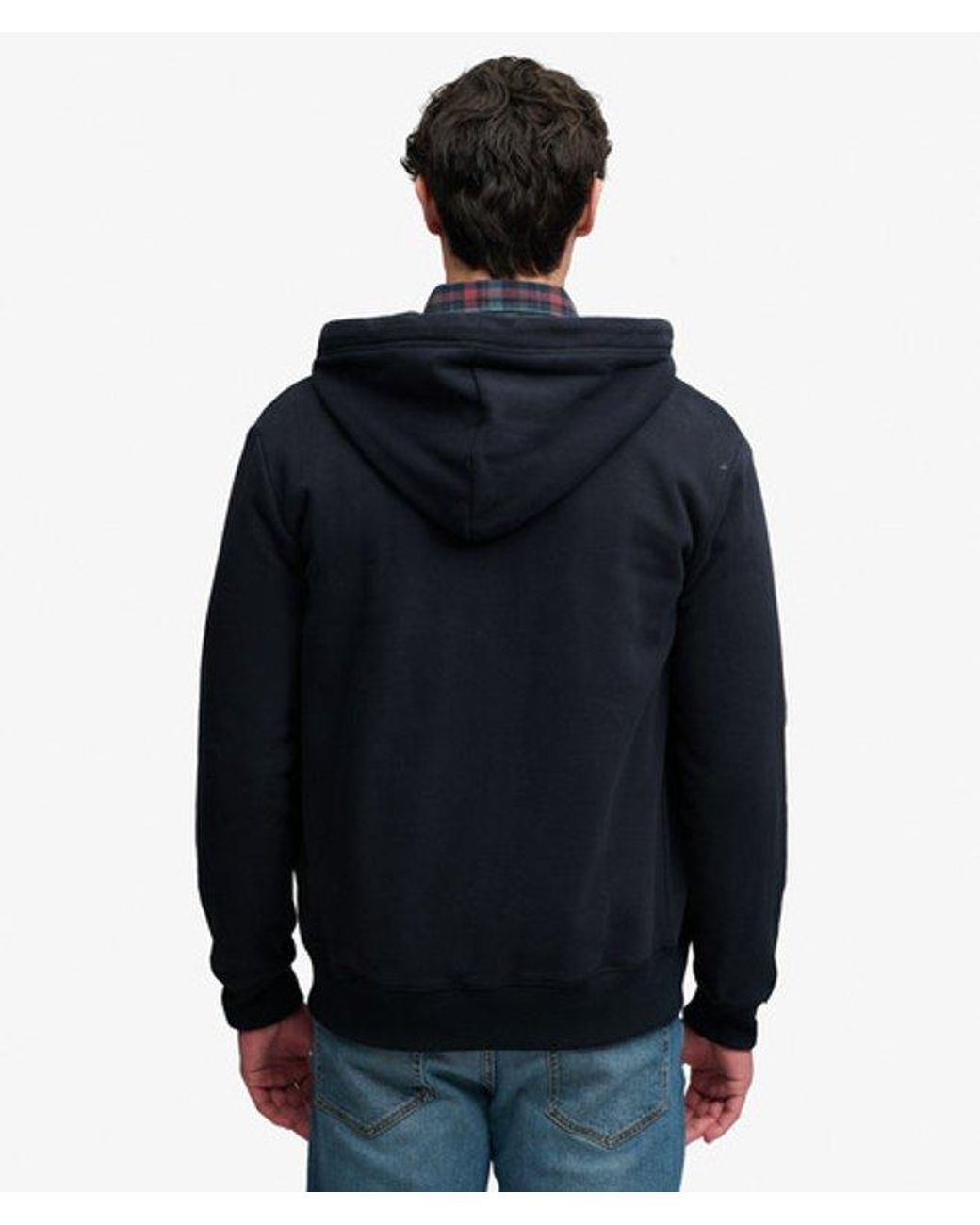Superdry Blue & Co Essential Logo Half Brushed Zip Hoodie for men