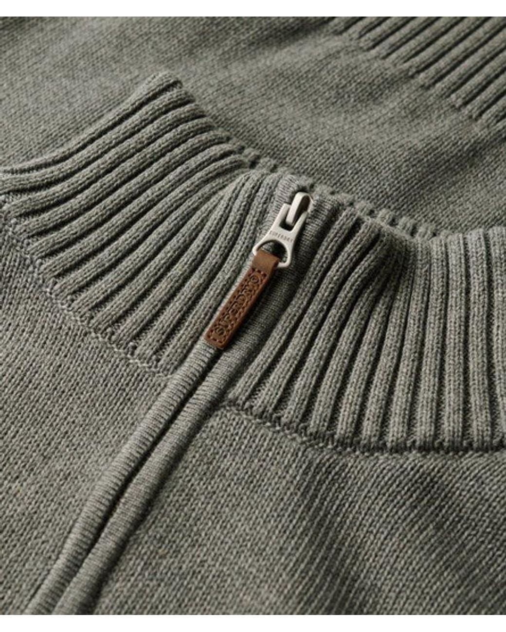 Superdry Gray & Co Cotton Classics Half-zip Knitted Jumper for men