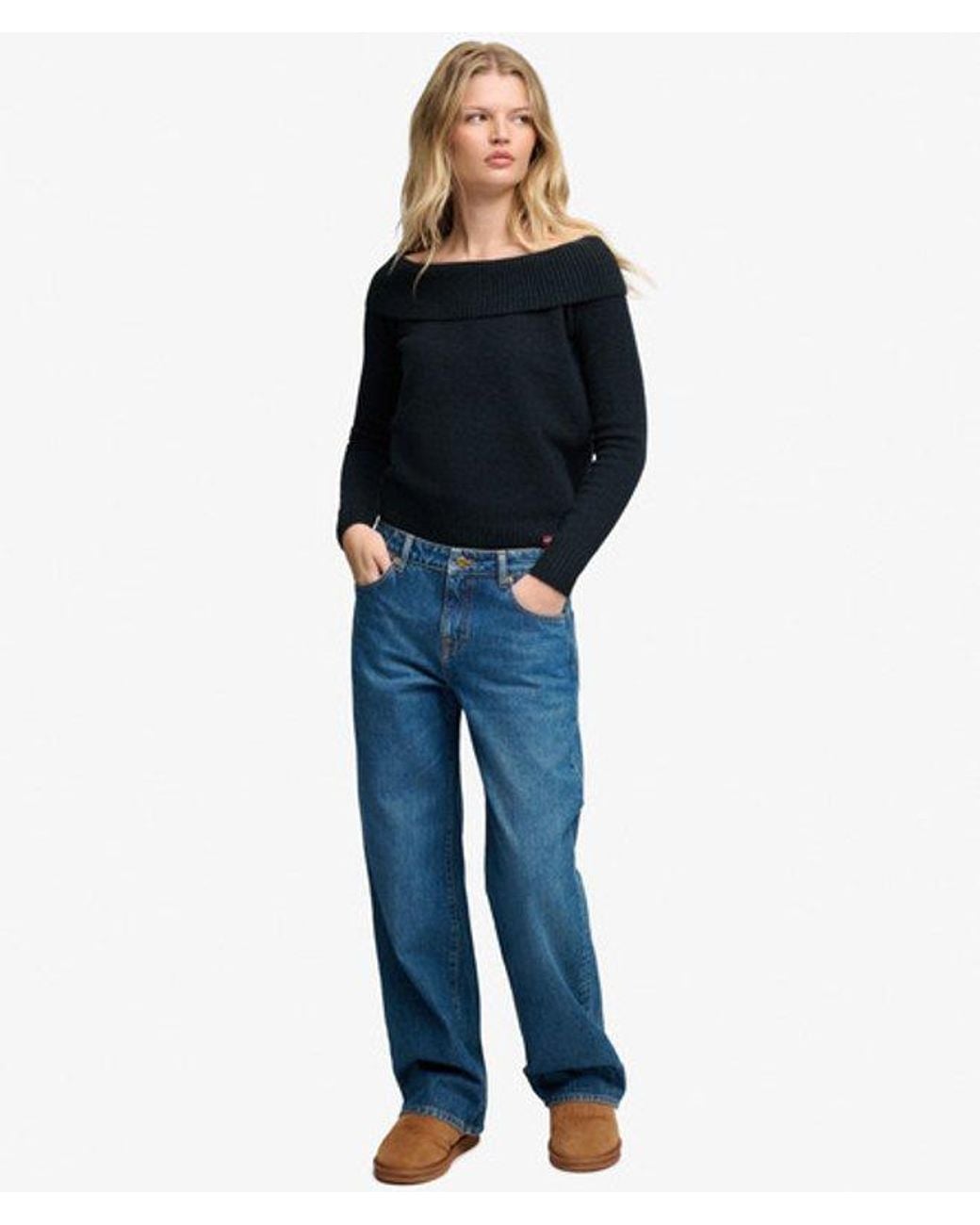 Superdry Blue & Co Bardot Knitted Jumper