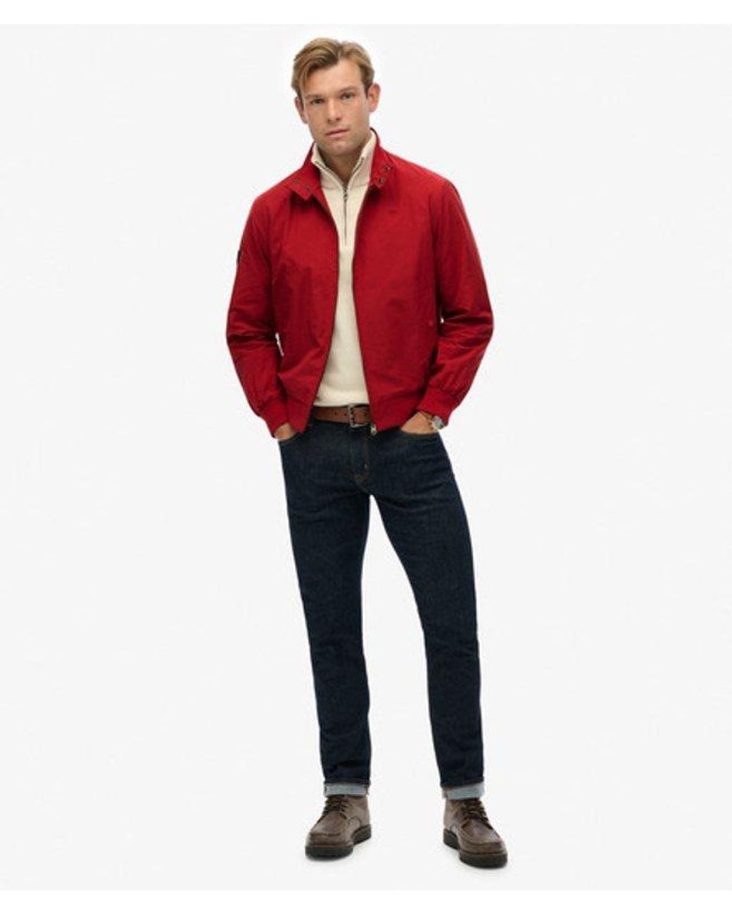 Superdry Red Classic Harrington Jacket for men