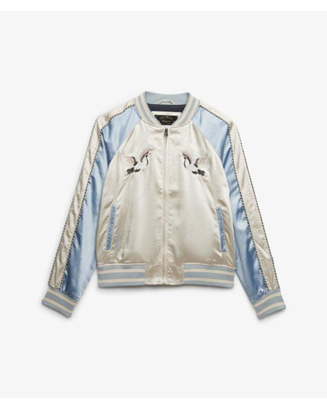 Superdry Gray Suikajan Embroidered Bomber Jacket