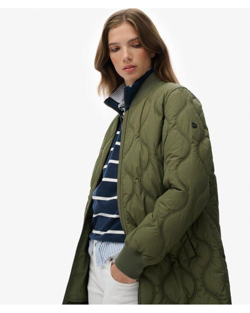 Superdry Green & Co Long Quilted Liner Jacket