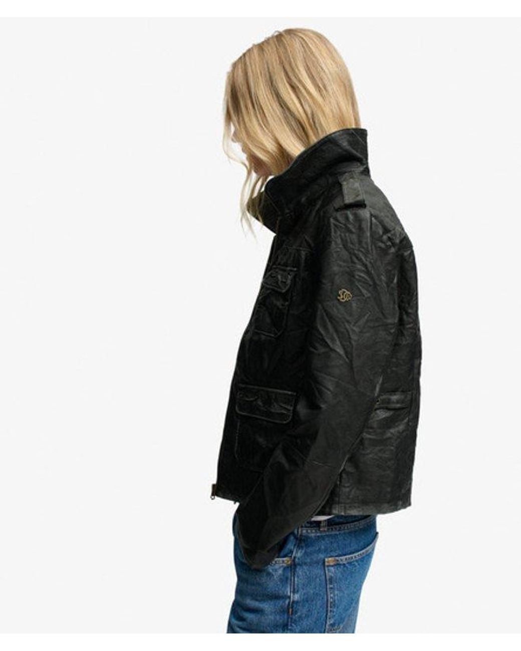 Superdry Black Angelina Faux Leather Jacket