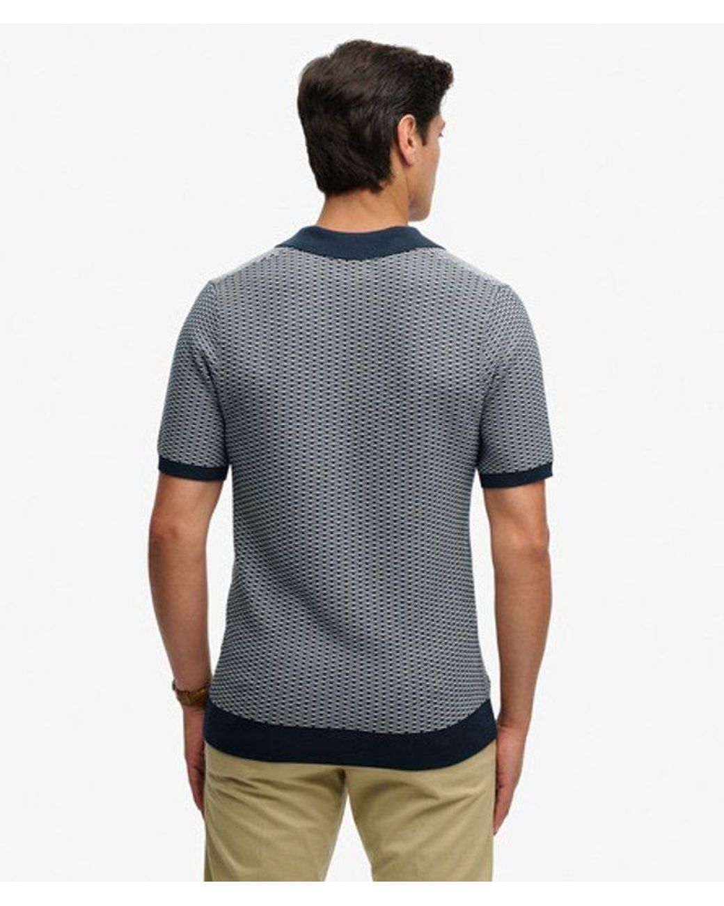 Superdry Blue & Co Johnny Collar Knitted Polo Shirt for men