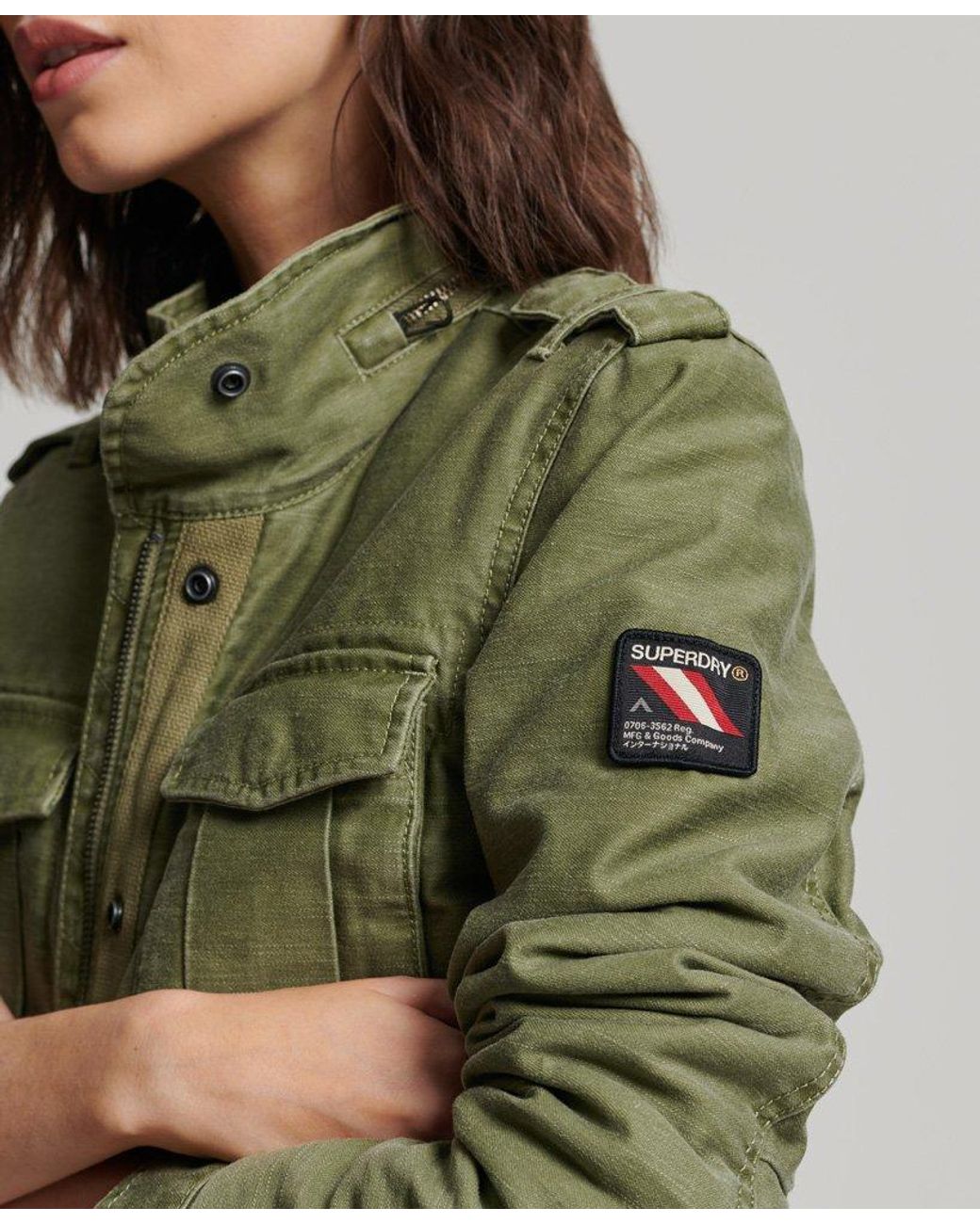 Superdry Rookie Borg Lined Military Jacket Green | Lyst
