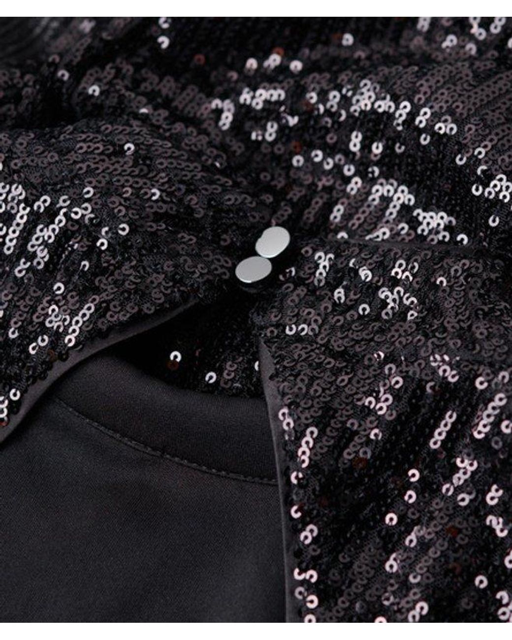 Superdry Black & Co Slim Fit Backless Sequin Midi Dress